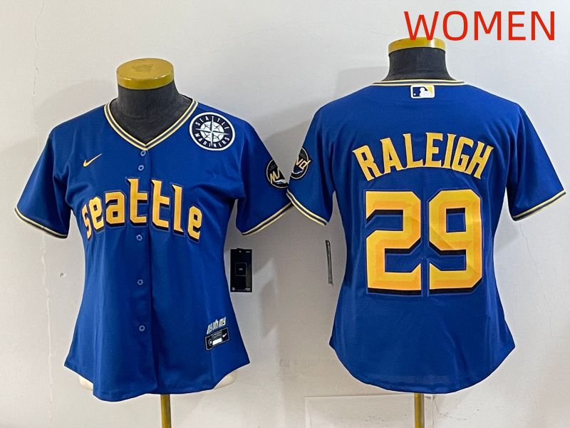 Women 2025 Seattle Mariners #29 Raleigh Blue City Edition Nike MLB Jersey style 8